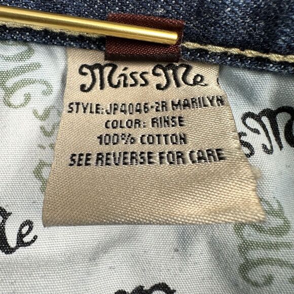Miss Me Marilyn Jeans Womens 26 Blue Denim‎ Bootcut Dark Wash Low Rise Pants - Picture 13 of 16